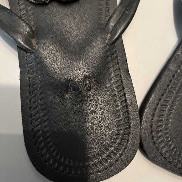 Beaded Handmade Leather Sandals Flip Flops Flats~Euro 40 US 9 - Picture 4 of 5
